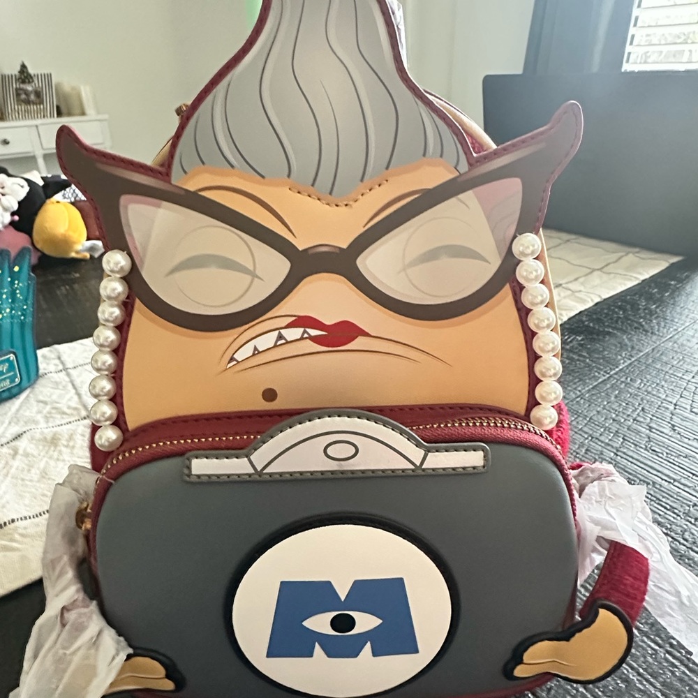 Roz from Monsters Inc.Pixar Character Backpack with Red and Gray Accents